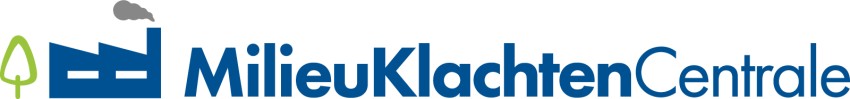 Logo MilieuKlachtenCentrale groene boom blauwe fabriek en tekst
