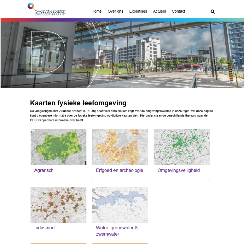 printscreen van de pagina odzob.nl/kaarten